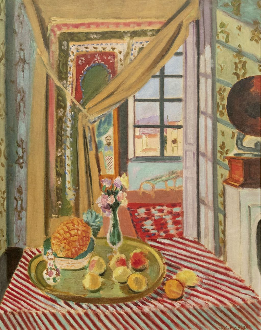 HENRI MATISSE, INTÉRIEUR AU PHONOGRAPHE (INTERIEUR MIT GRAMMOFON), 1924Öl auf Leinwand, 100.5 x 80 cm Pinacoteca Agnelli, Turin © Succession H. Matisse / 2024, ProLitteris, Zurich Foto: Pinacoteca Giovanni e Marella Agnelli, Turin